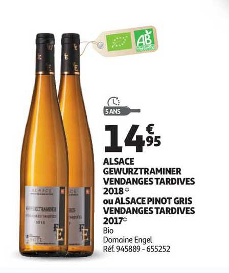 alsace gewurztraminer vendanges tardives 2018 ou alsace pinot gris vendanges tardives 2017 bio domaine engel