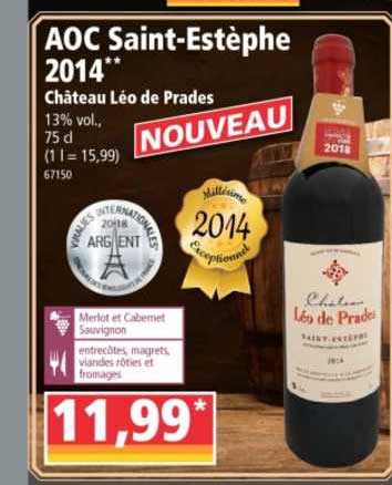 aoc saint-estèphe 2014 château léo de prades