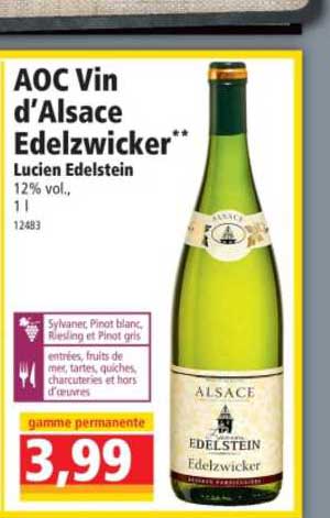 Aoc Vin D'alsace Edelzwicker Lucien Edelstein