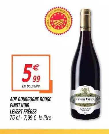 aop bourgogne rouge pinot noir levert frères