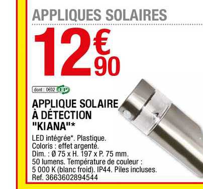 applique solaire à détection "kiana"
