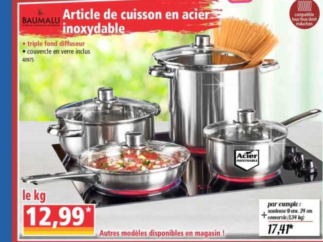 article de cuisson en acier inoxydable