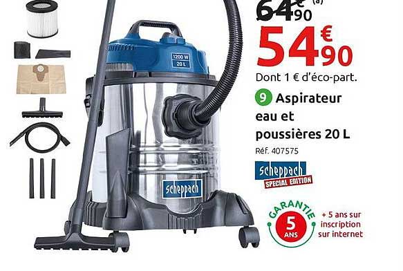Aspirateur Eau Et Poussières 20 L Scheppach