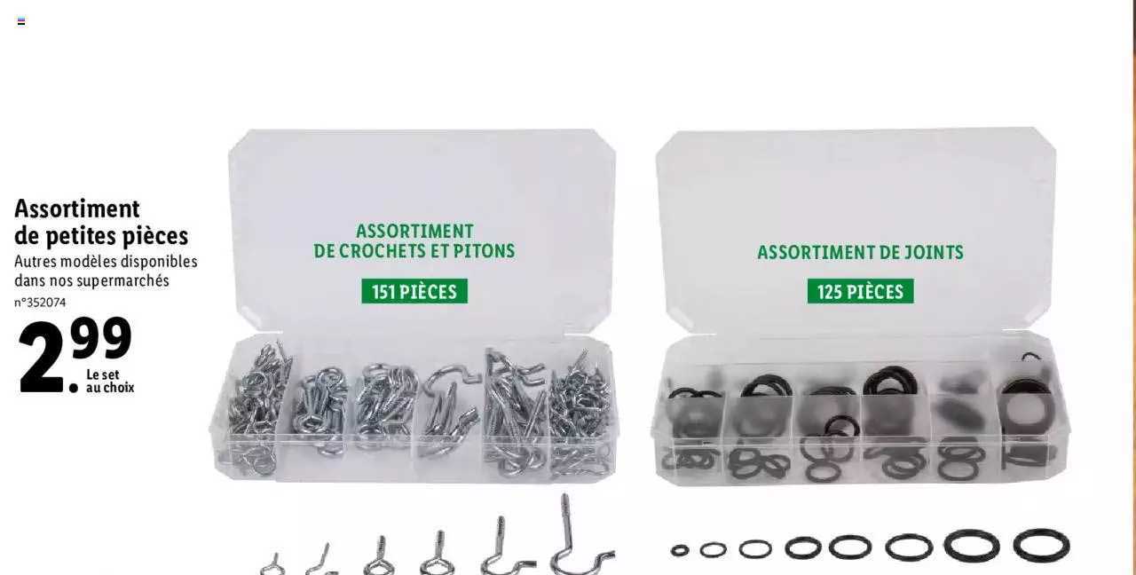 assortiment de petites pièces