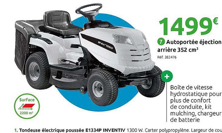 autoportée éjection arrière 352 cm3