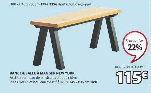 banc de salle à manger new york