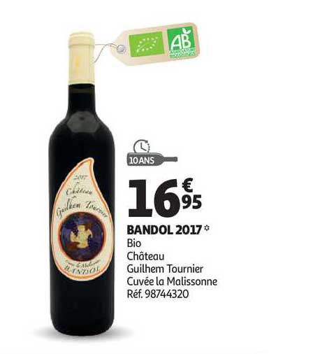 bandol 2017 bio château guilhem tournier cuvée la malissonne