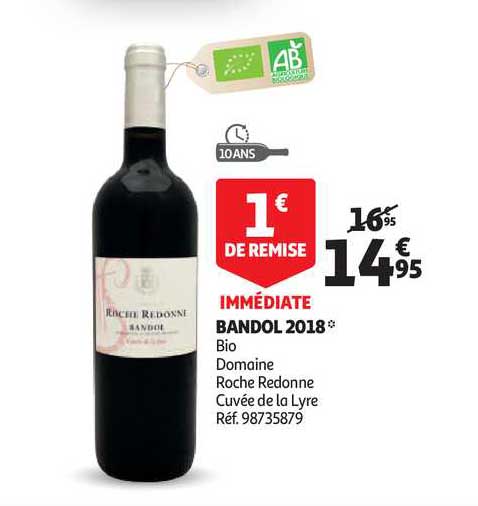 bandol 2018 bio domaine roche redonne cuvée de la lyre