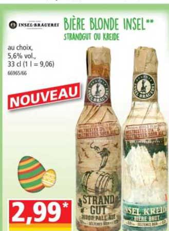 bière blonde insel strandgut ou kreide