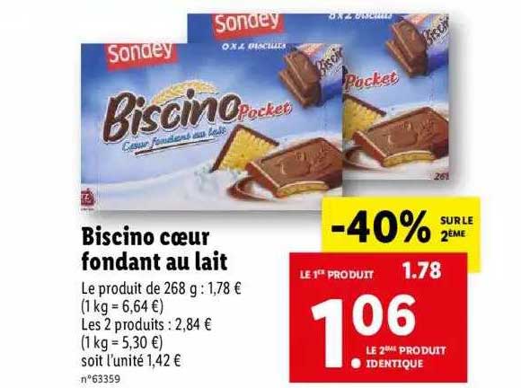 Biscino Cœur Fondant Au Lait Sondey