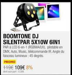 boomtone dj silentpar 5x10w 6in1