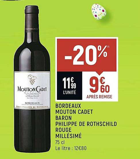 bordeaux mouton cadet baron philippe de rothschild rouge millésimé