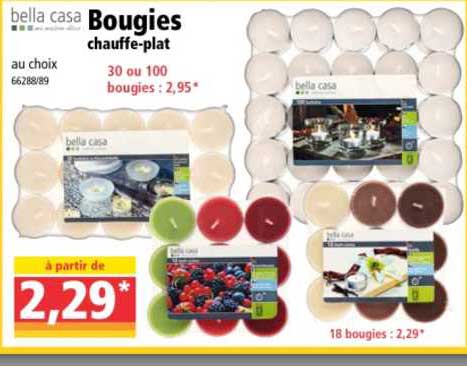 bougies chauffe-plat bella casa