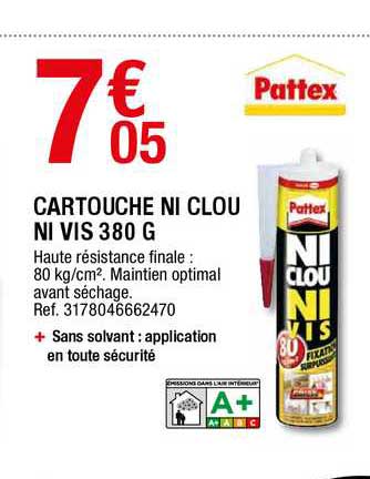 cartouche ni clou ni vis 380 g pattex