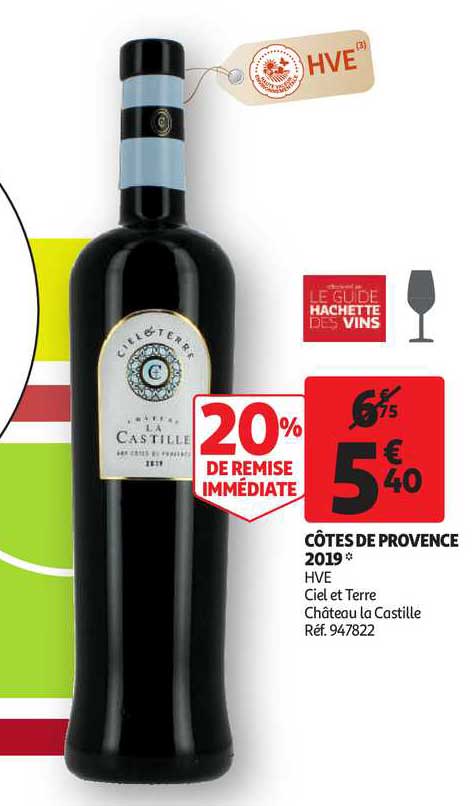 côtes de provence 2019 hve ciel et terre château la castille
