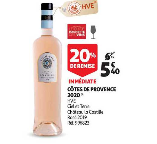 côtes de provence 2020 hve ciel et terre château la castille