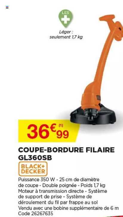 coupe-bordure filaire gl360sb black+decker