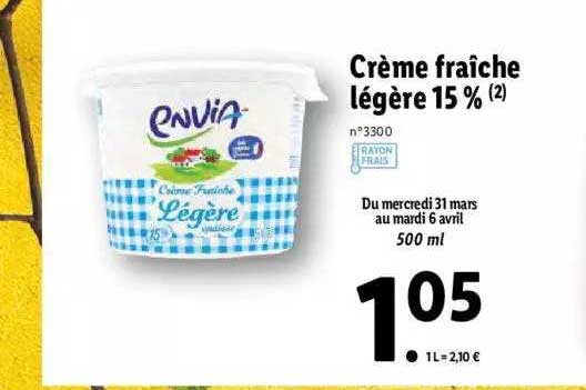 Crème Fraîche Légère 15% Envia