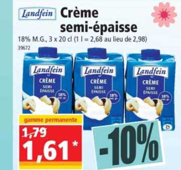 crème semi-épaisse landfein