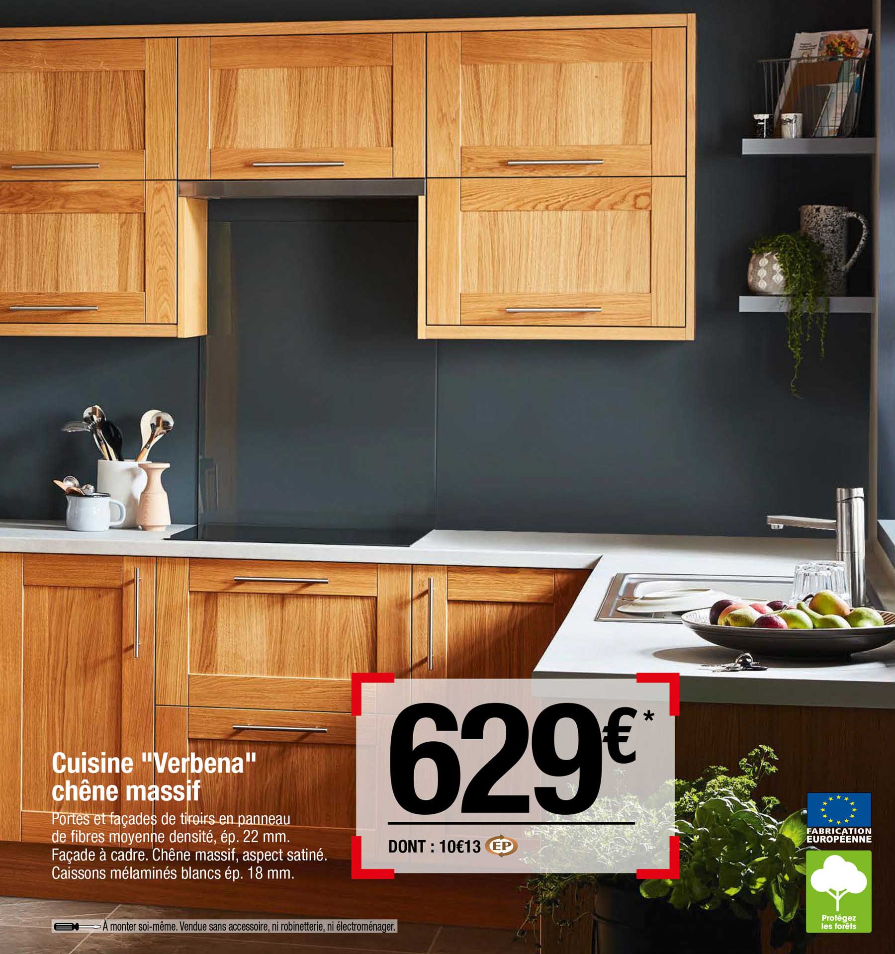 Cuisine "verbena" Chêne Massif
