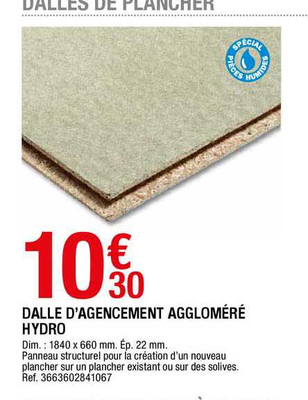 dalle d'agencement aggloméré hydro