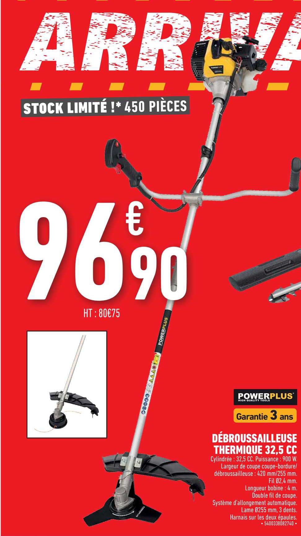 Débroussailleuse Thermique 32,5 Cc Powerplus