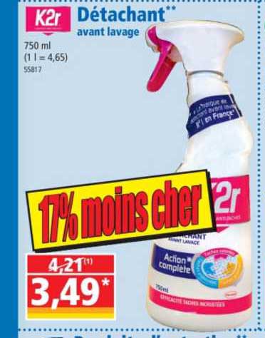 détachant avant lavage k2r
