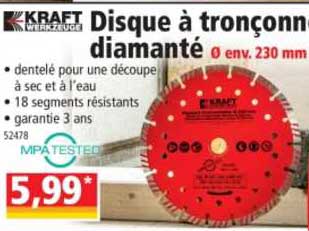 disque à tronçonner diamanté kraft
