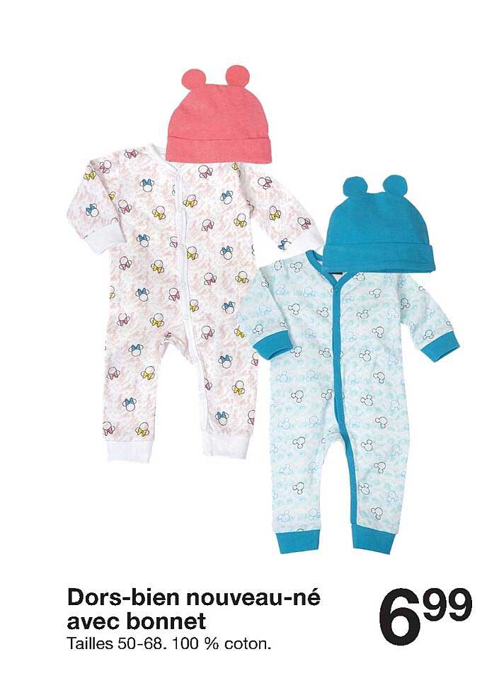 dors-bien nouveau-né avec bonnet