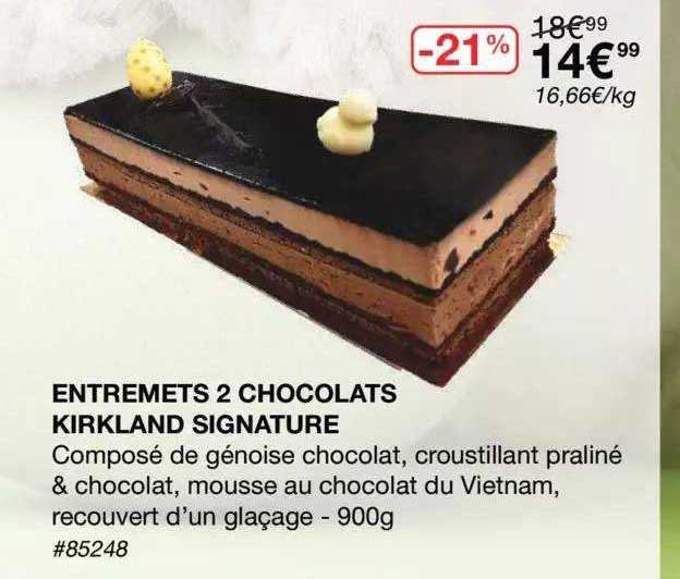 Entremets 2 Chocolats Kirkland Signature