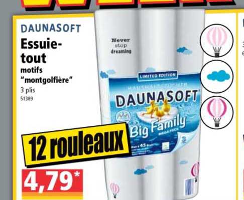 essuie-tout motifs montgolfière daunasoft