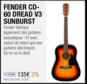 fender cd-60 dread v3 sunburst
