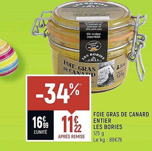 foie gras de canard entier les bories