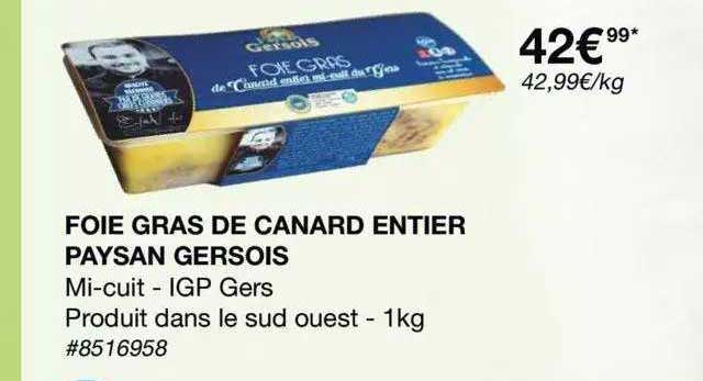 foie gras de canard entier paysan gersois