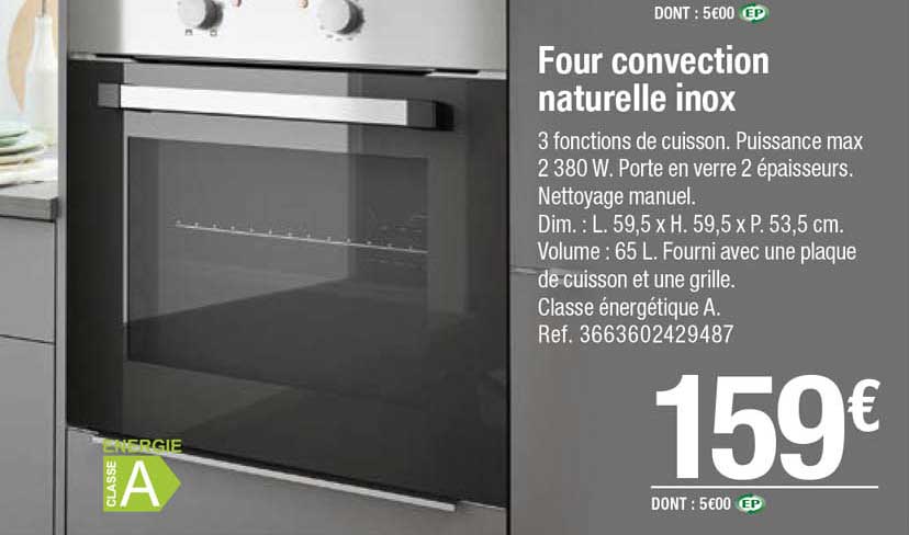 four convection naturelle inox