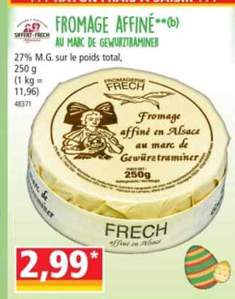fromage affiné au marc de gewurztraminer