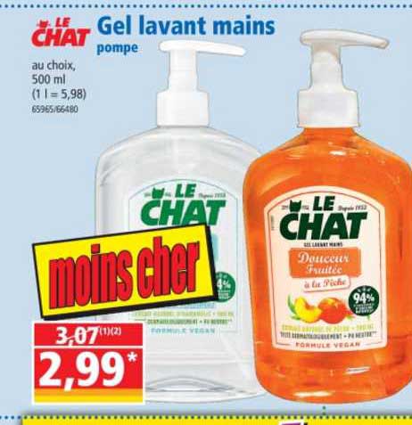 Gel Lavant Mains Pompe Le Chat
