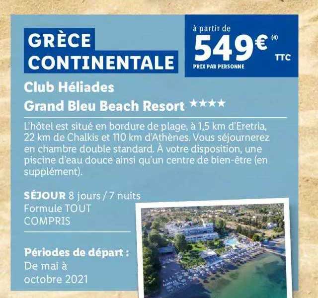 grèce continentale : club héliades grand bleu beach resort