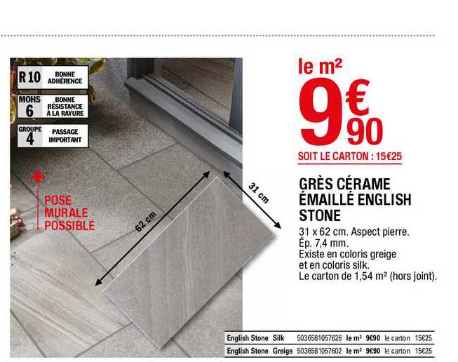 grès cérame émaillé english stone