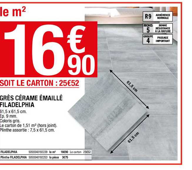 grès cérame émaillé filadelphia