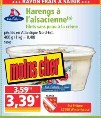 harengs à l'alsacienne filets sans peau à la crème