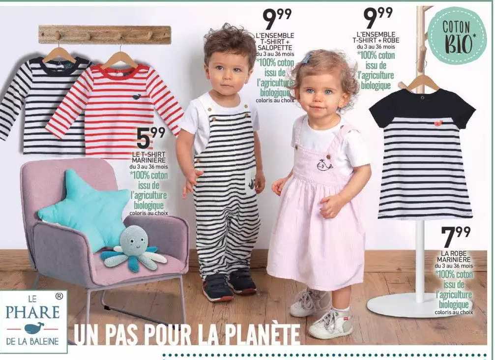 l'ensemble t-shirt + salopette, l'ensemble t-shirt + robe, la robe marinière, le t-shirt marinière le phare de la baleine