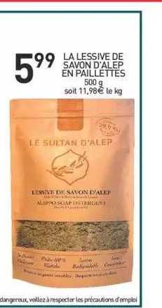 la lessive de savon d'alep en paillettes