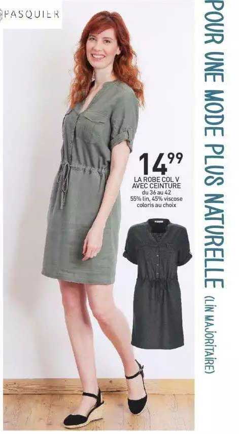 la robe col v avec ceinture