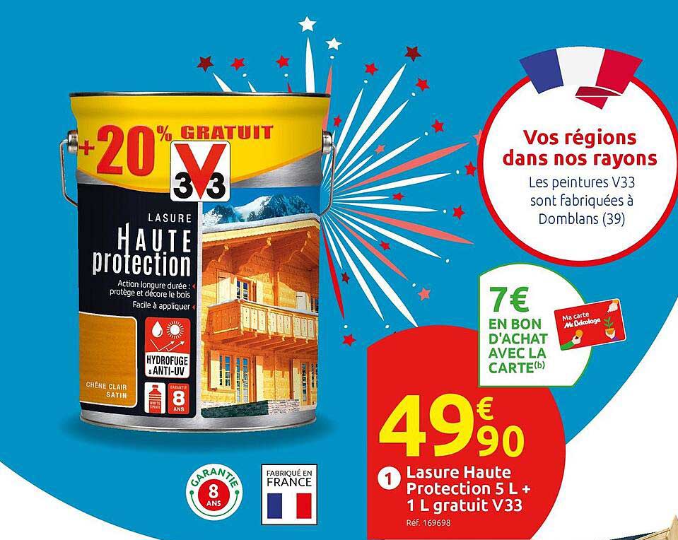 Lasure Haute Protection 5l + 1 L Gratuit V33