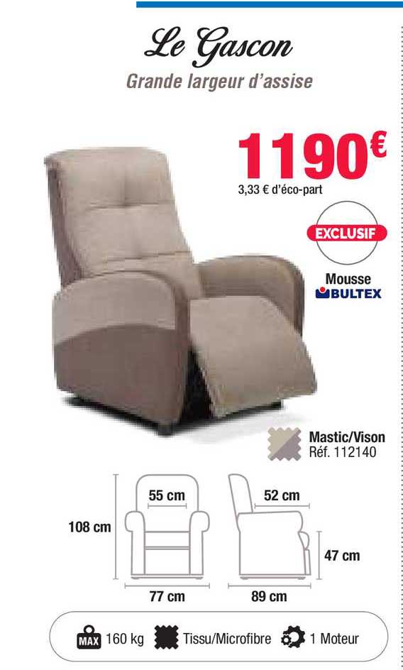 le gascon grande largeur d'assise