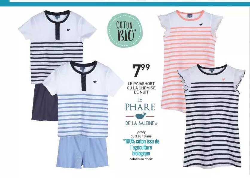 le pyjashort ou la chemise de nuit le phare de la baleine