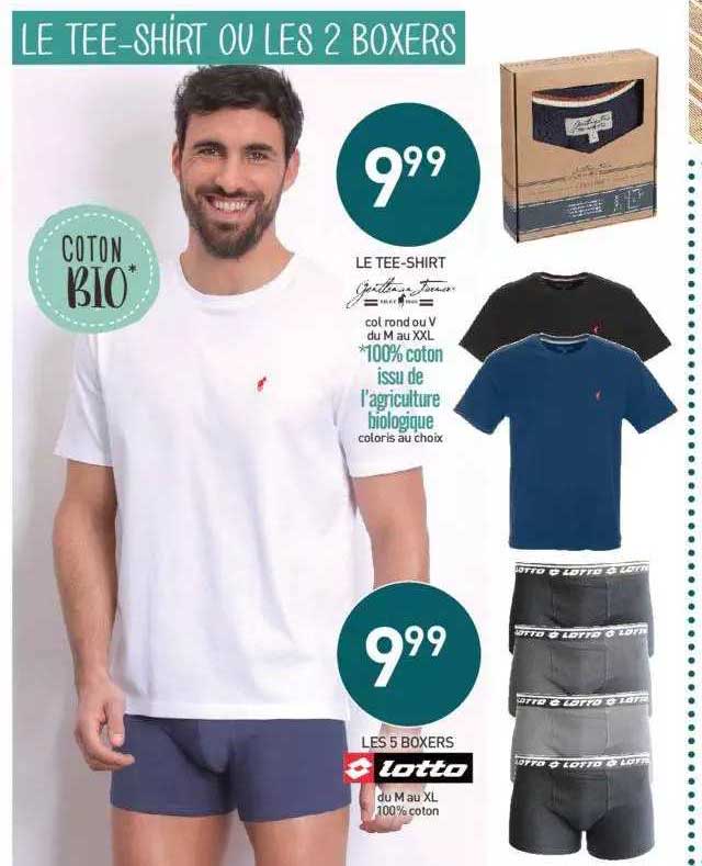 le tee-shirt , les 5 boxers