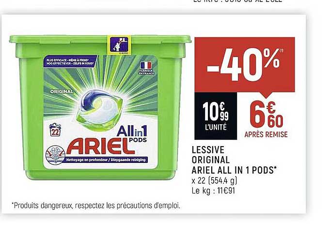 Lessive Original Ariel All In 1 Pods