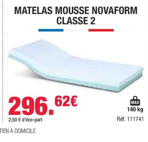Matelas Mousse Novaform Classe 2